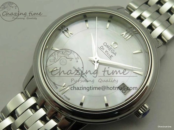 0227 BestValue De Ville Prestige Ladies 32.7mm SS MKF 1:1 Best Edition White Dial SS Markers on SS Bracelet MIYOTA 7971